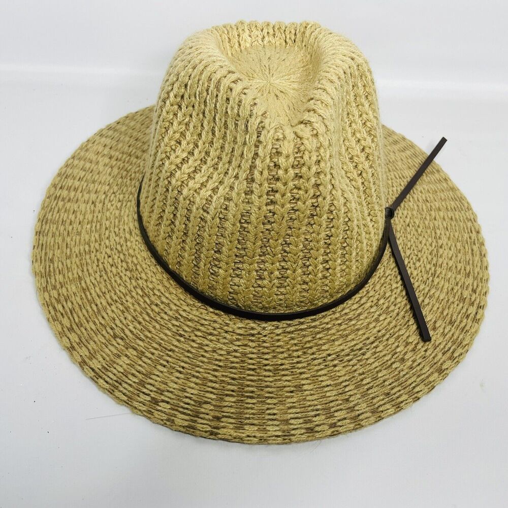 C.C Knit Fedora Wide Brim Hat Camel Boho Women’s One Size New with Tags